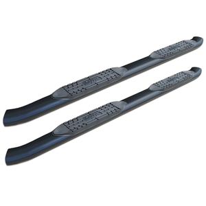 Raptor Series 5in Oval Curved OE Style Black Steel Nerf Bars
