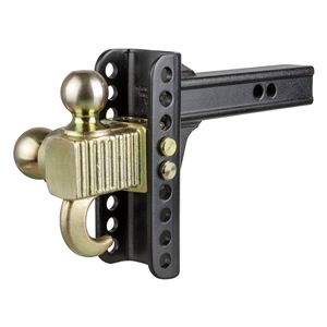 CURT Adjustable Ball Mount with Hook and Step Dual Ball