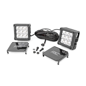 Rough Country 4in Square Chrome Series LED Light Pods