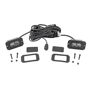Rough Country 3x1.75in Flush Mount Black Series LED Slim SAE Fog Lights