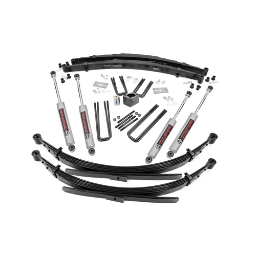 Rough Country 4in Lift Kit Rear Springs - Front and Rear - Dodge W100/200/300 4WD
