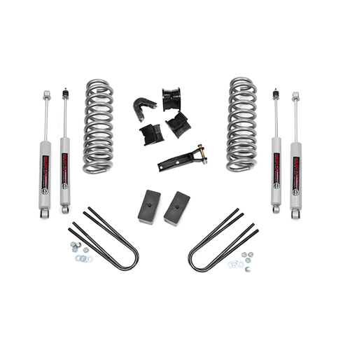 Rough Country 4in Lift Kit Rear Blocks - Front and Rear - Ford F-150/F-100