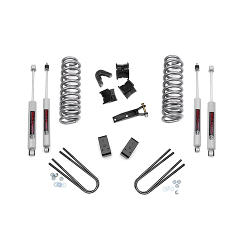 Rough Country 4in Lift Kit Rear Blocks - Front and Rear - Ford Bronco 4WD