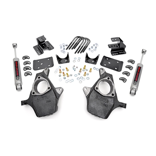 Rough Country 2in Front 4in Rear Lowering Shocks - Silverado/Sierra 1500 RWD
