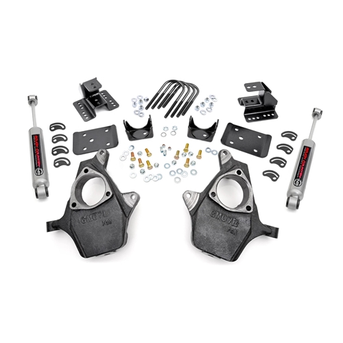 Rough Country 2in Front 4in Rear Lowering Shocks - Silverado/Sierra 1500/Classic RWD