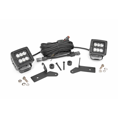 Rough Country Hinge Mount LED Ditch Light Kit - Select Wrangler JL / Gladiator JT
