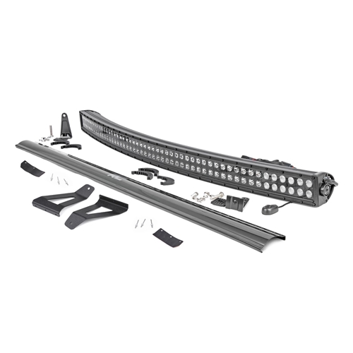 Rough Country 50in Curved LED Upper Windshield Light Bar Kits - Jeep Cherokee