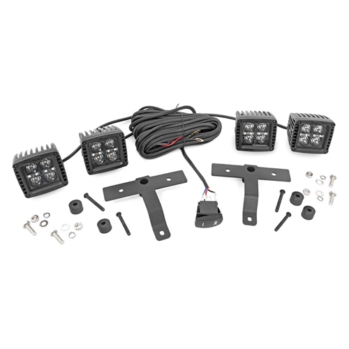 Rough Country Dual LED Ditch Light Kit Cowl Mount - Select Wrangler JL / Gladiator JT