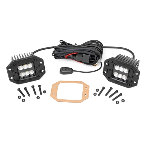 Rough Country 2in Square Flush Mount LED Light Pods