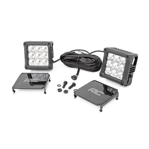 Rough Country 4in Square Chrome Series LED Light Pods